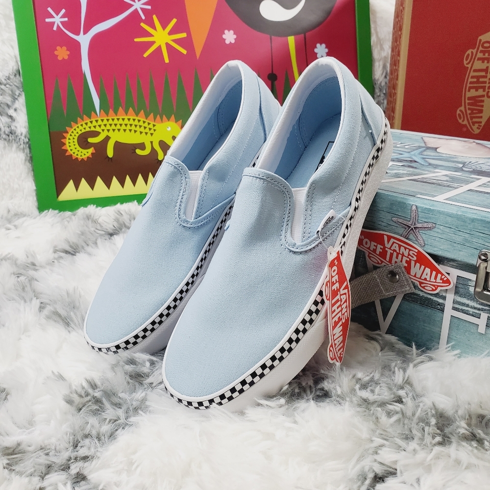 Vans Check Foxing Cool Blue Classic Slip on (CL) - Picture 3 of 14